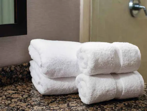 Luxury plush towel — thick plush pile in 5-star hotel white