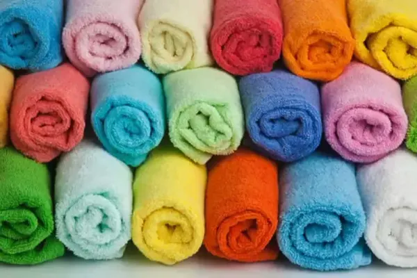 Full-colour reactive print on a towel