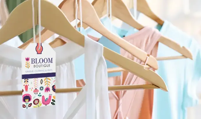Custom printed hangtag for clothing brand