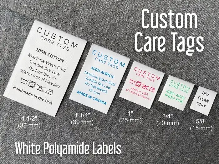 Custom satin care label garment tag