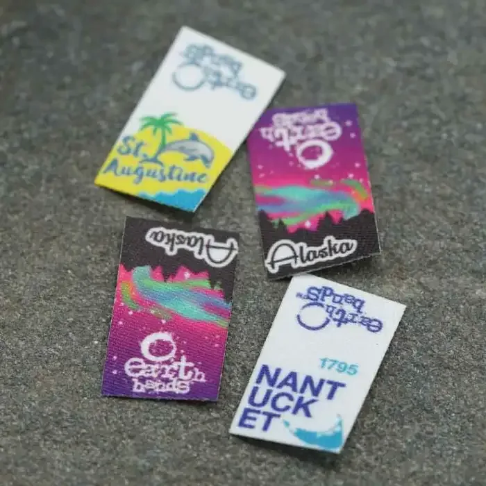 Custom sublimation printed label for activewear