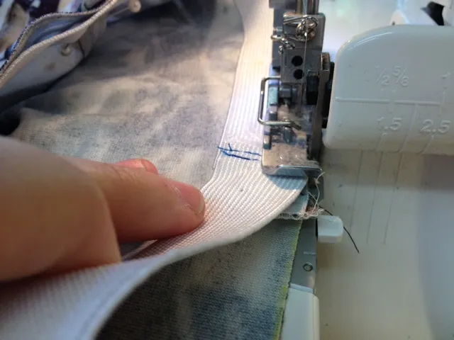 Sewing and waistband attachment on the underwear production line