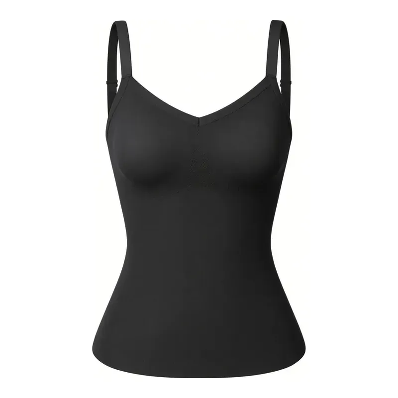 Black smoothing camisole top with thin straps