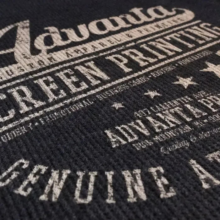 Cracked, distressed screen print with a worn vintage texture